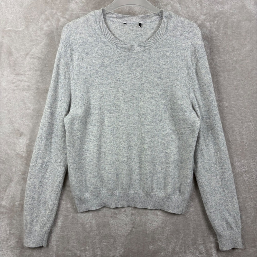 Aritzia Bare Cashmere Bloor Crewneck Sweater Light Gray Lightweight Quiet Luxury